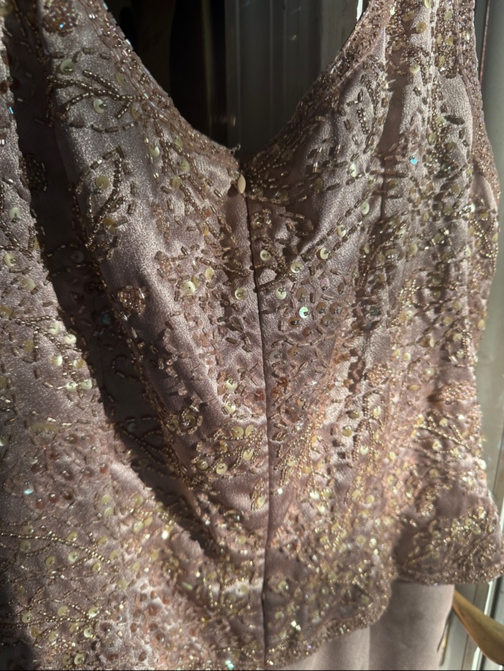 Cabotine sz 44 Embellished Rose Gold Sequin Evening Dress